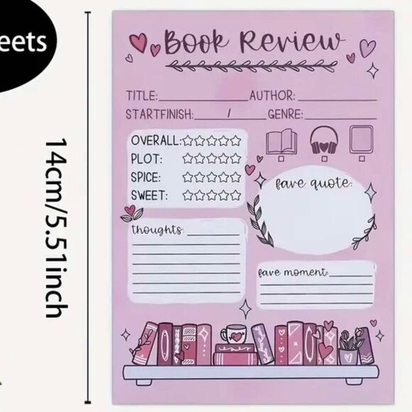 Book Lovers Bundle zodic bookmarks book review sheets stickers - Picture 7 of 8